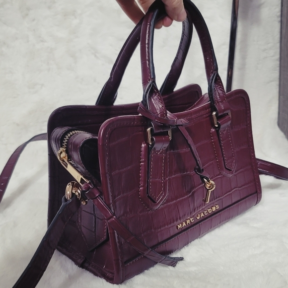 Marc Jacobs NWT Satchel Shoulder Bag Crossbody Handbag Purse Croc Embossed - Picture 10 of 12